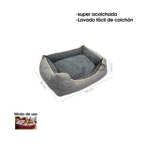 Cama para Mascotas Pequeña 50x41x15 cm - Acolchada Super Suave - Talla S - Cachorro Guatemala